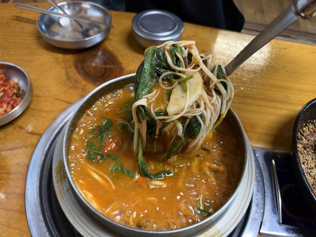 파주 청산어죽 어죽 끓인 모습